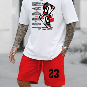 Conjunto Bermuda Jordan No.23 Rojo con Blanco