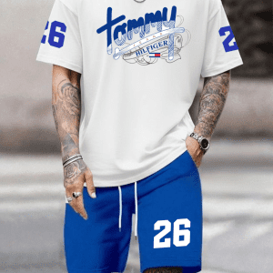Conjunto Bermuda Tommy Hilfiger 26 Azul con Blanco