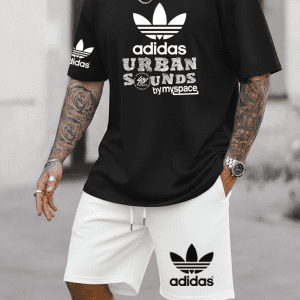 Conjunto Bermuda Adidas Urban Blanco con Negro