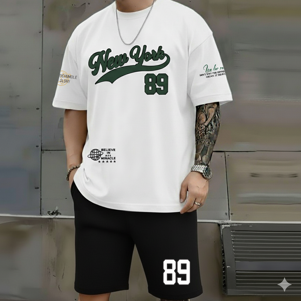 Conjunto Bermuda New York 89 Negro con Blanco