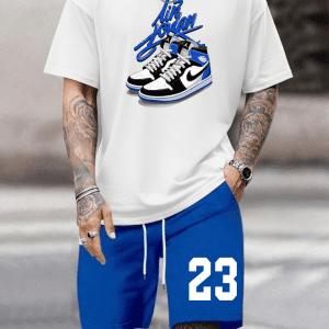 Conjunto Bermuda Jordan 23 Azul con Blanco