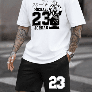 Conjunto Bermuda Michael Jordan 23 Negro con Blanco