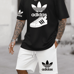 Conjunto Bermuda Adidas Shoe Blanco con Negro