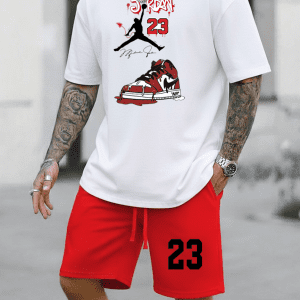 Conjunto Bermuda Jordan 23 Rojo con Blanco