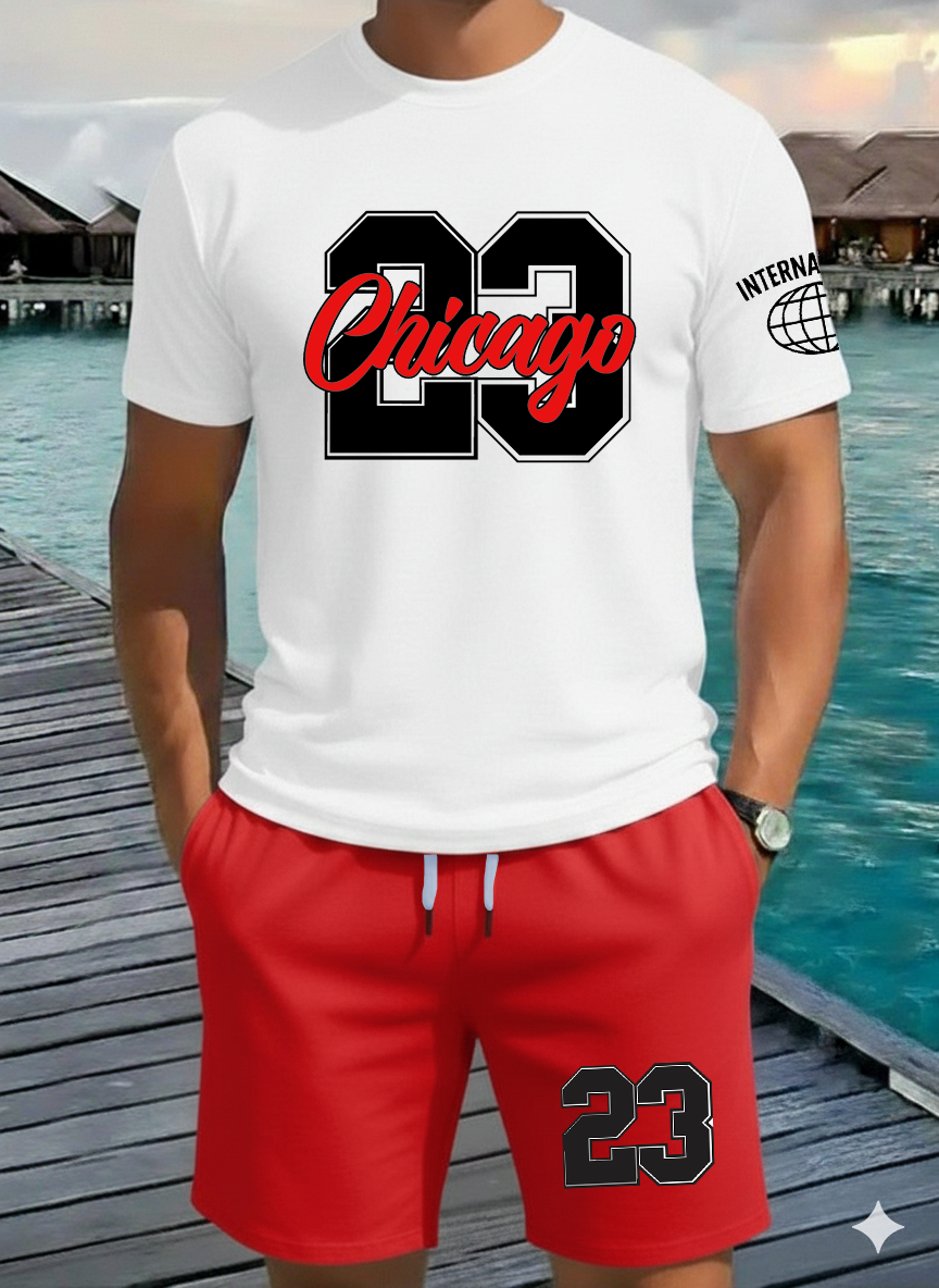 Conjunto Bermuda Chicago 23 Rojo con Blanco