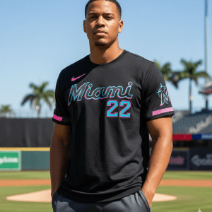 Camiseta Miami Marlins Negra