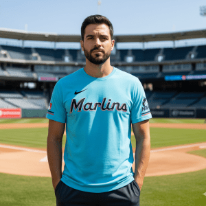 Camiseta Miami Marlins Celeste