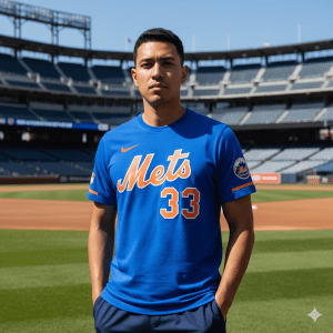 Camiseta Los Mets NY Blanca Azul