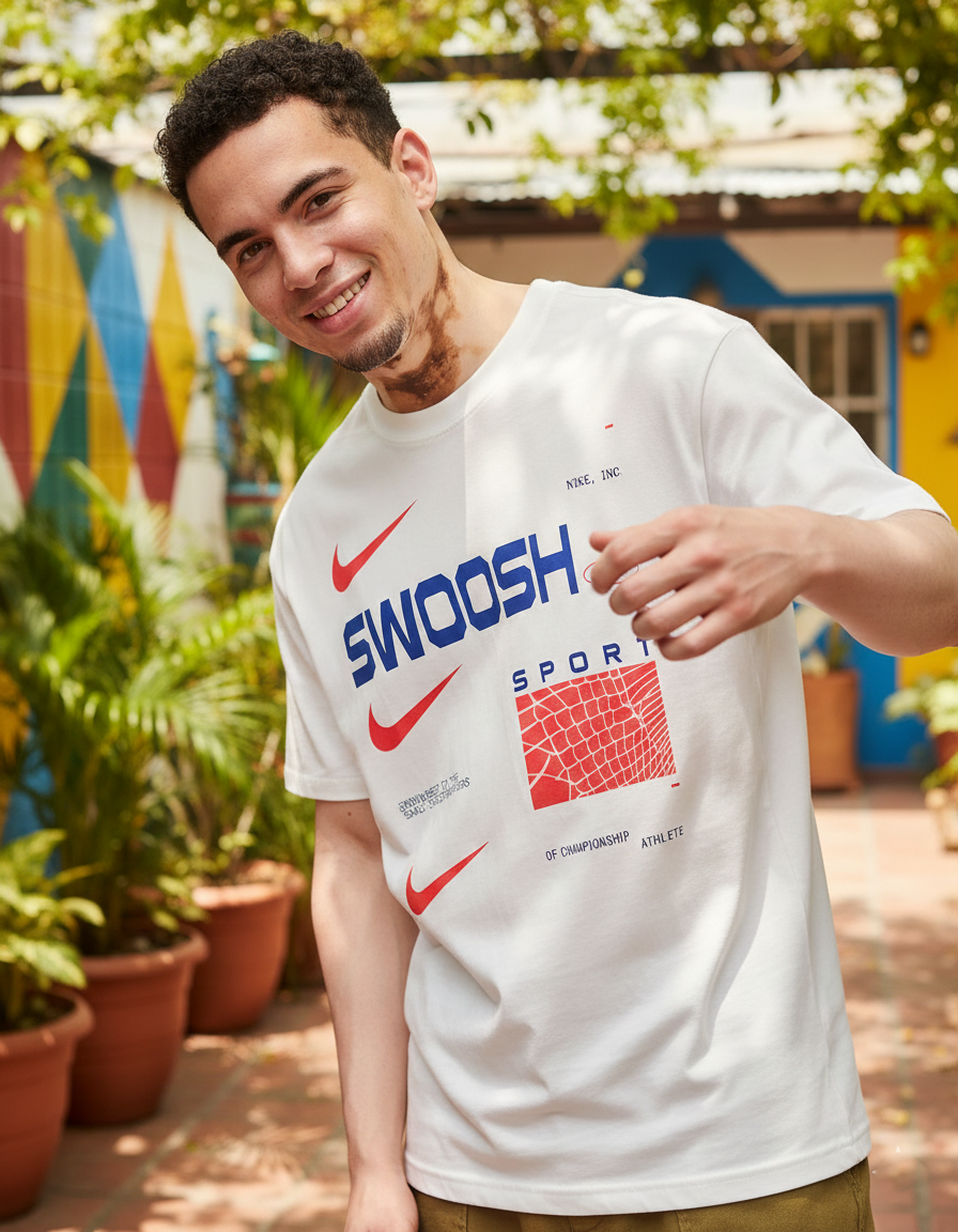 Camiseta Nike Swoosh Sport Blanca - Imagen 4