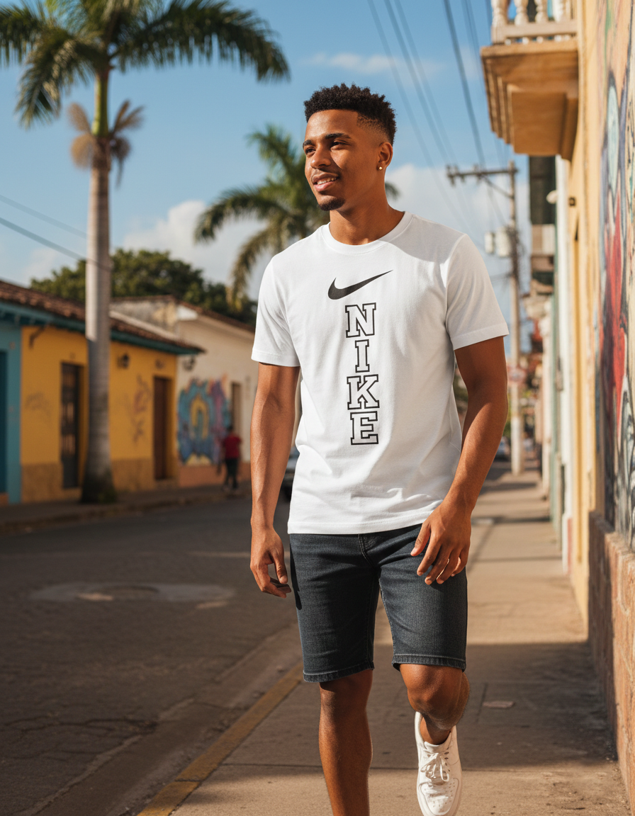 Camiseta Nike Vertical Blanca - Imagen 2